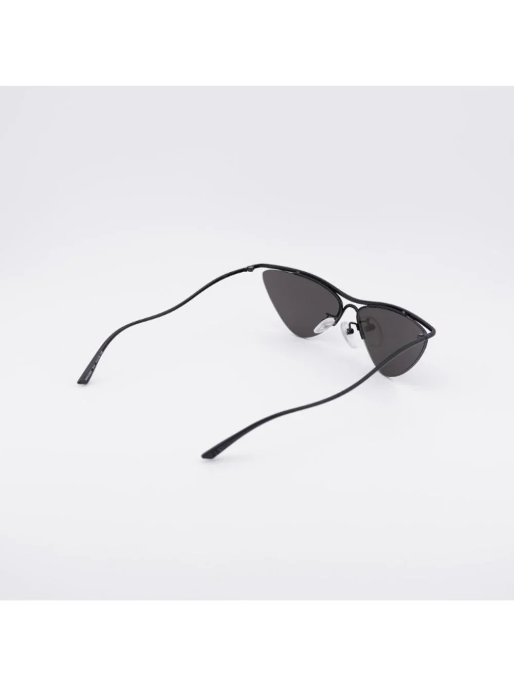Balenciaga BB0093S 001 Sunglasses Black Geometric Frame, Grey Lenses